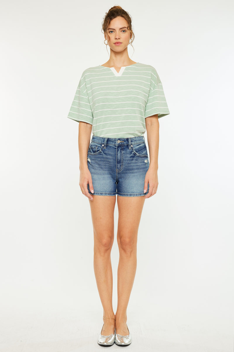 Inaya  High Rise Mom Shorts - Official Kancan USA