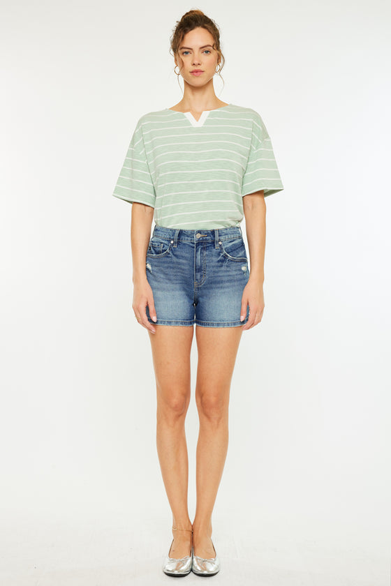 Inaya  High Rise Mom Shorts - Official Kancan USA