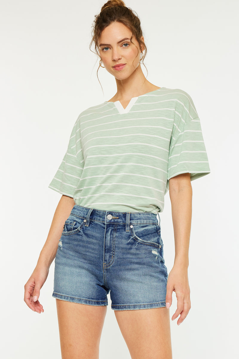 Inaya  High Rise Mom Shorts - Official Kancan USA