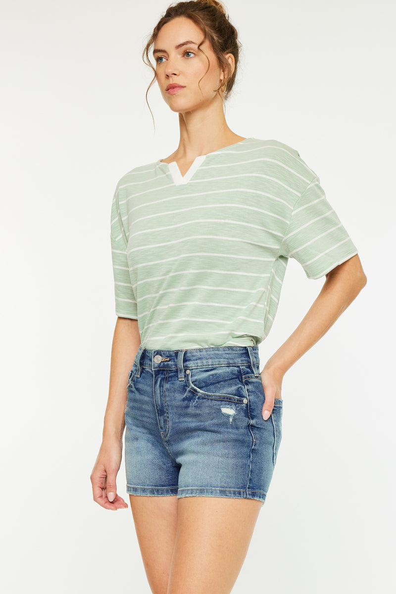 Inaya  High Rise Mom Shorts - Official Kancan USA