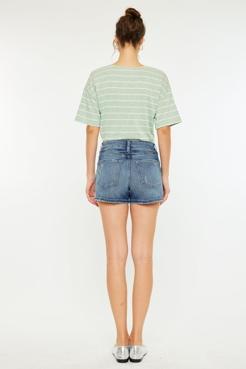 Inaya  High Rise Mom Shorts - Official Kancan USA