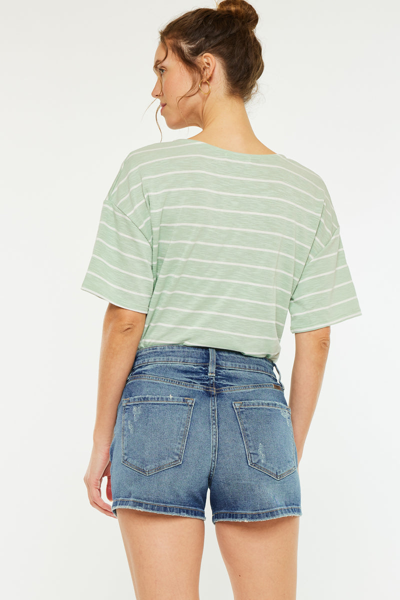 Inaya  High Rise Mom Shorts - Official Kancan USA