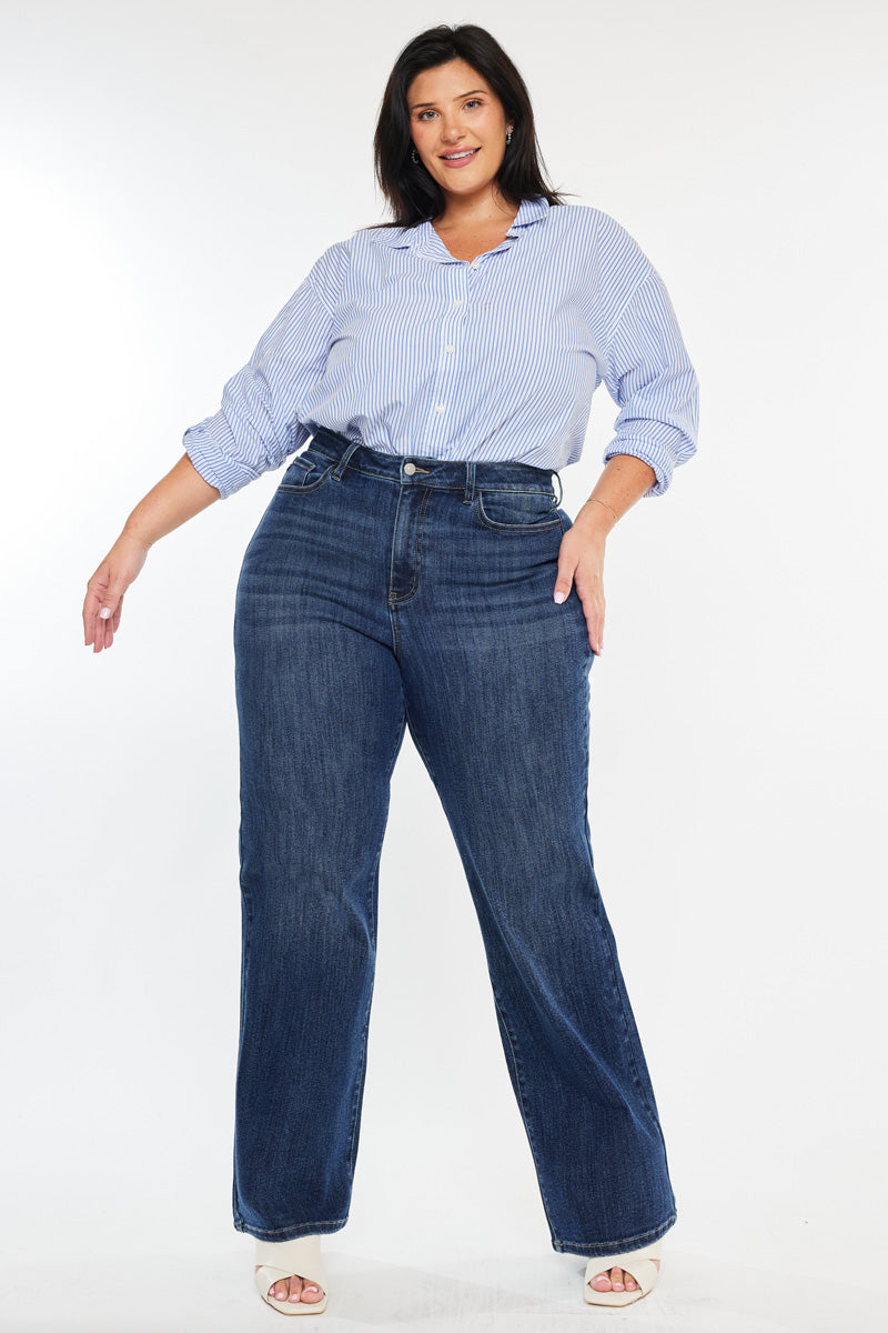Stellar High Rise Wide Leg Jeans (Plus Size) - Official Kancan USA
