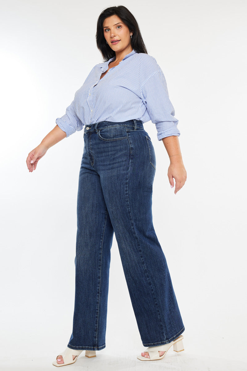 Stellar High Rise Wide Leg Jeans (Plus Size) - Official Kancan USA