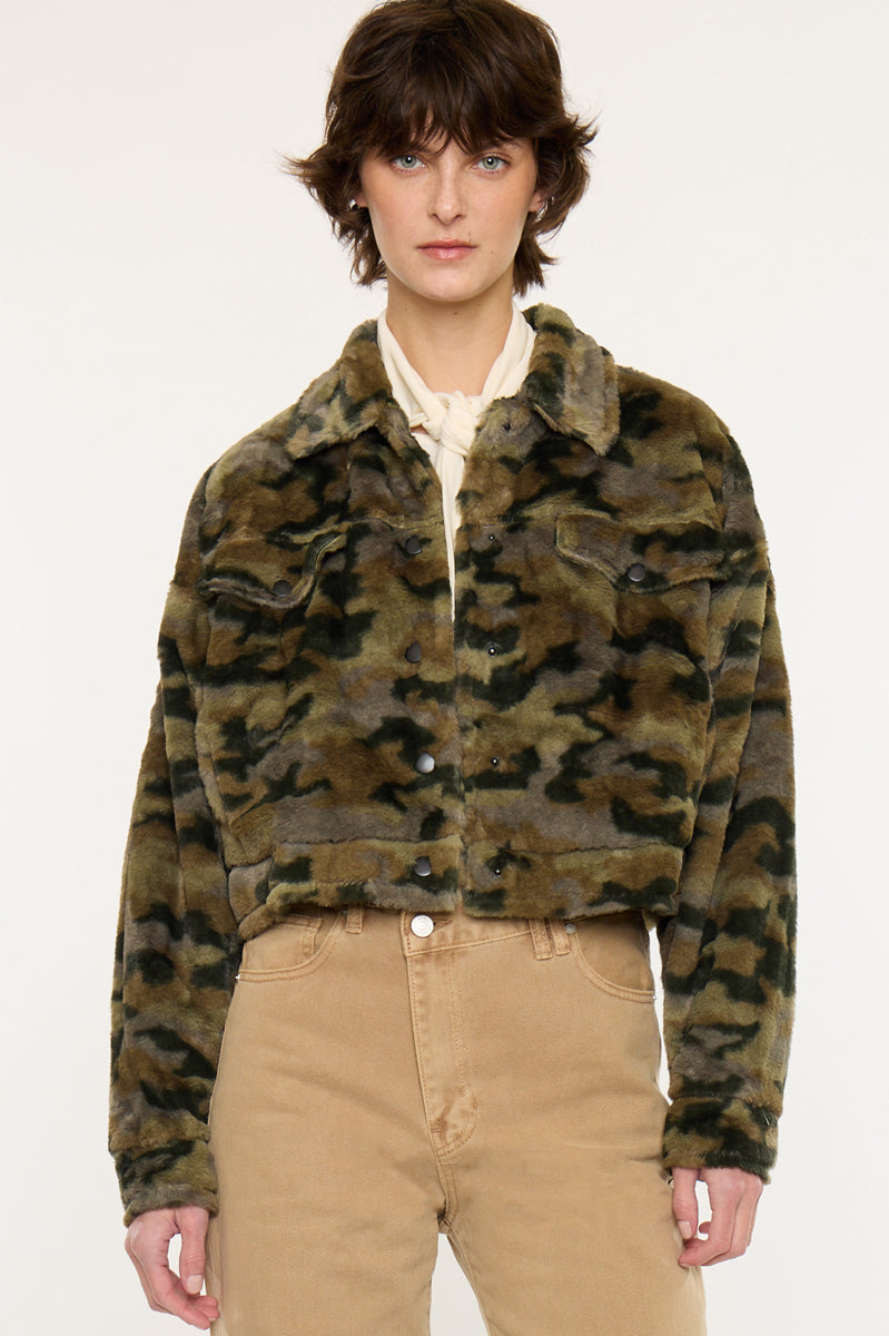 Jax Faux Fur Camo Jacket – Kancan USA
