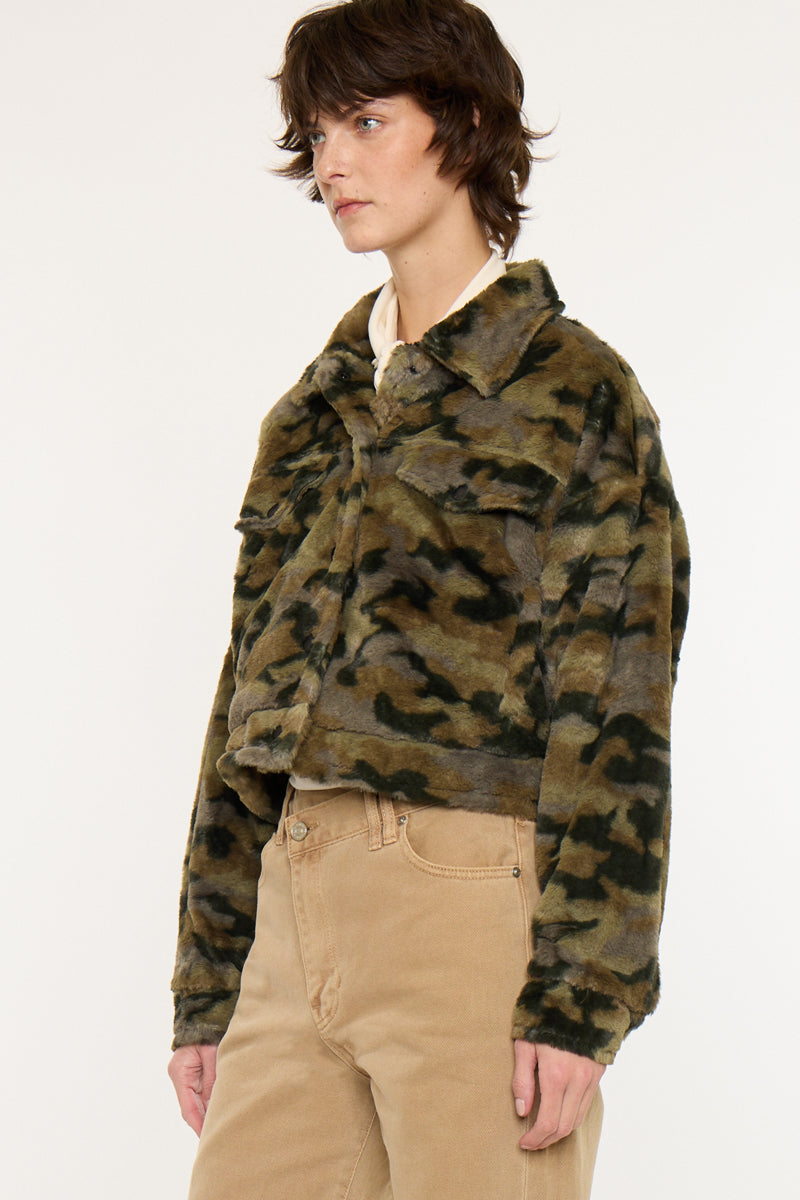 Jax Faux Fur Camo Jacket – Kancan USA