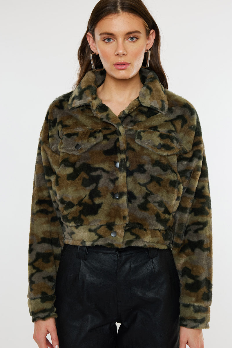 Jax Faux Fur Camo Jacket – Kancan USA