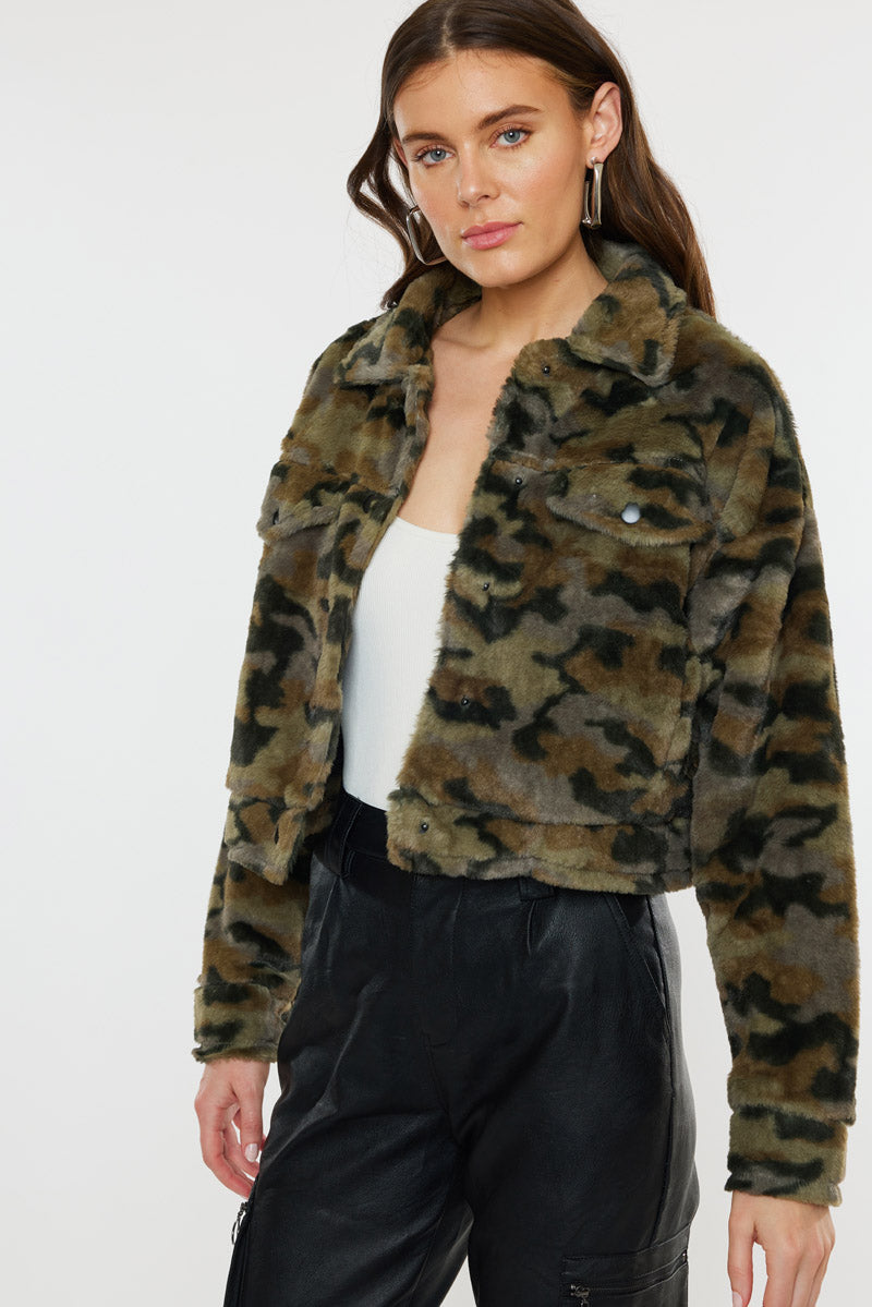 Jax Faux Fur Camo Jacket – Kancan USA
