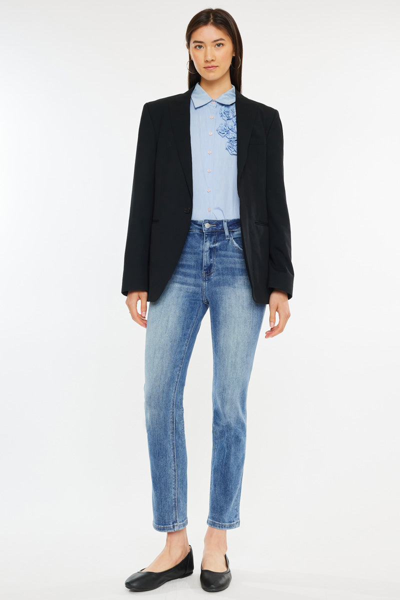 Maddy Essentials High Rise Slim Straight Leg Jeans – Kancan USA