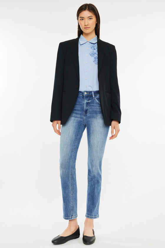 Maddy High Rise Slim Straight Leg Jeans - Official Kancan USA