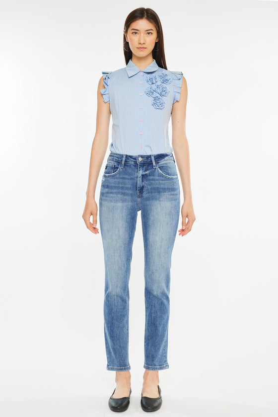 Maddy High Rise Slim Straight Leg Jeans - Official Kancan USA