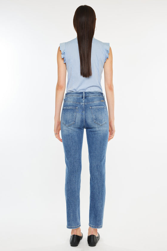 Maddy High Rise Slim Straight Leg Jeans - Official Kancan USA