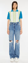 Debra High Rise 90's Criss Cross Straight Jeans - Official Kancan USA