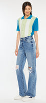 Debra High Rise 90's Criss Cross Straight Jeans - Official Kancan USA
