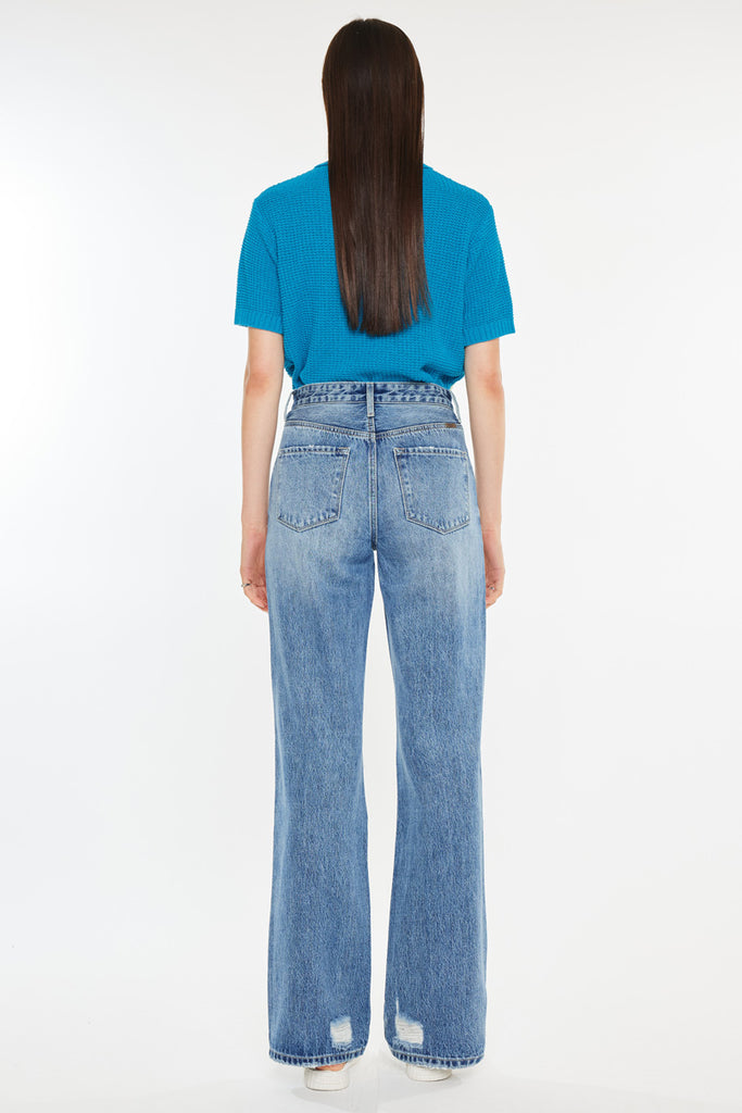 Debra High Rise 90's Criss Cross Straight Jeans | Kancan USA
