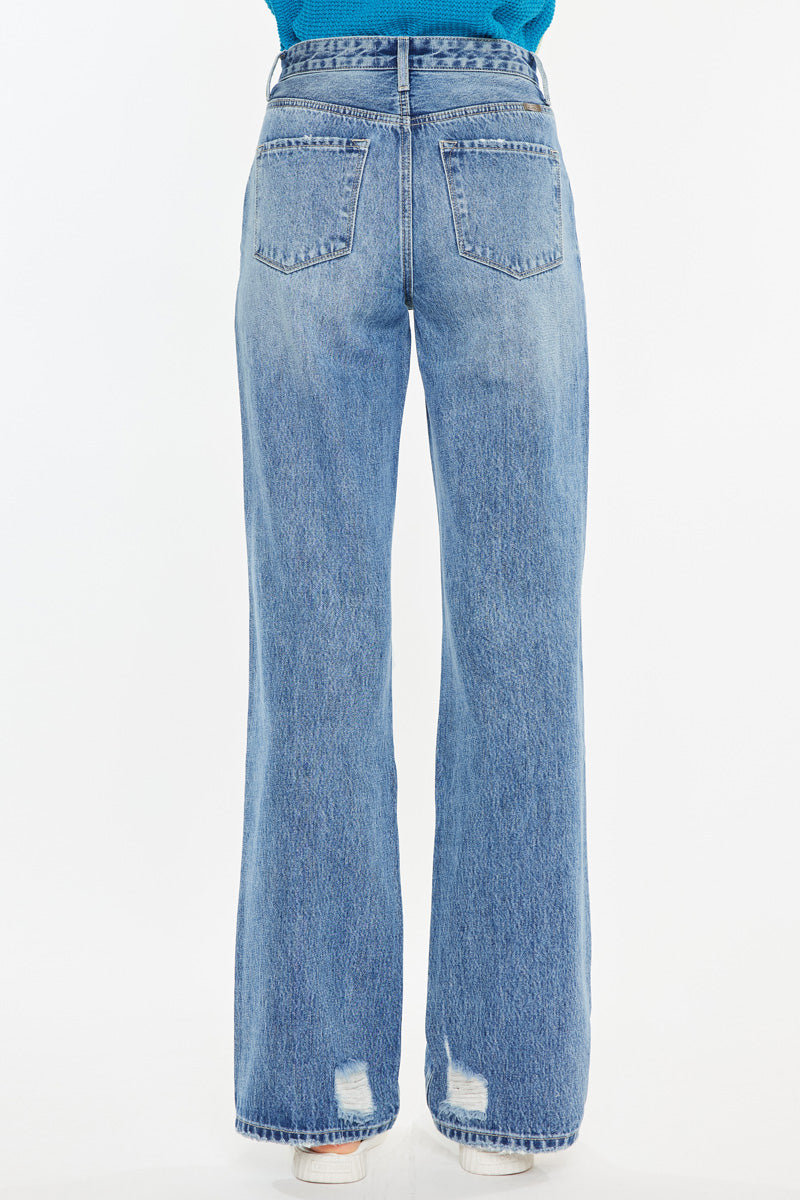 Debra Essentials High Rise 90's Criss Cross Straight Jeans