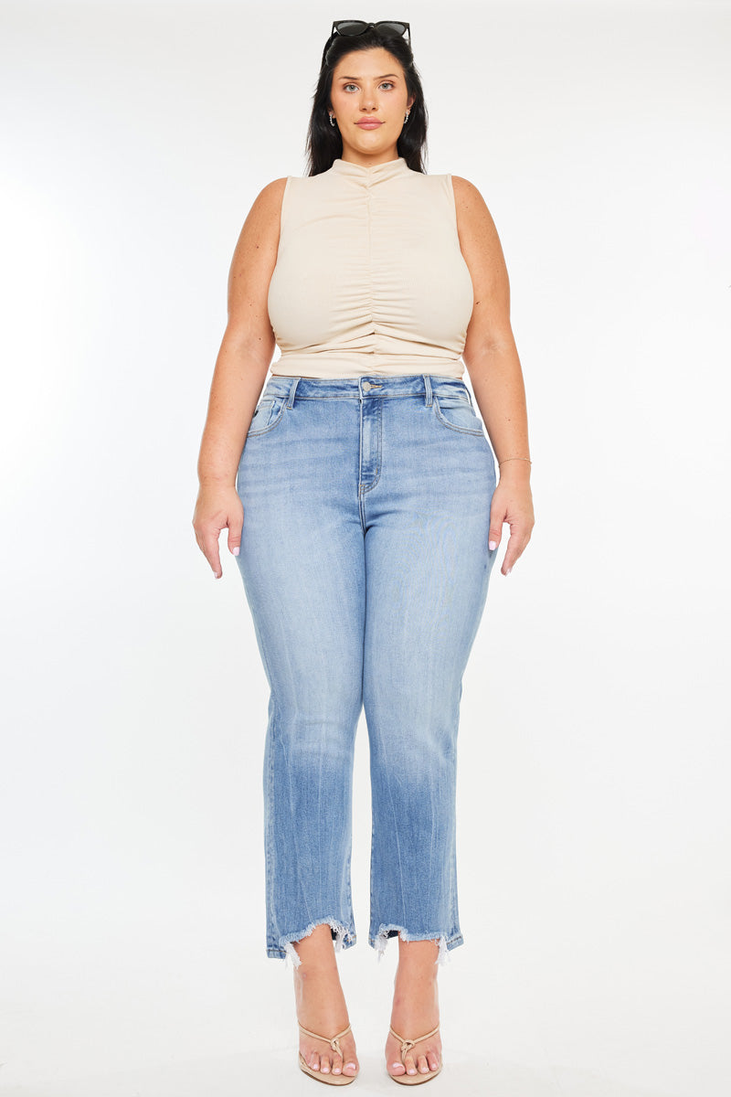 Drea High Rise Slim Crop Straight Jeans (Plus Size) - Official Kancan USA