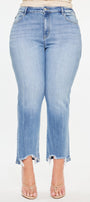 Drea High Rise Slim Crop Straight Jeans (Plus Size) - Official Kancan USA