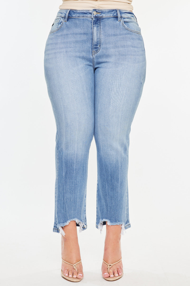 Drea High Rise Slim Crop Straight Jeans (Plus Size) - Official Kancan USA