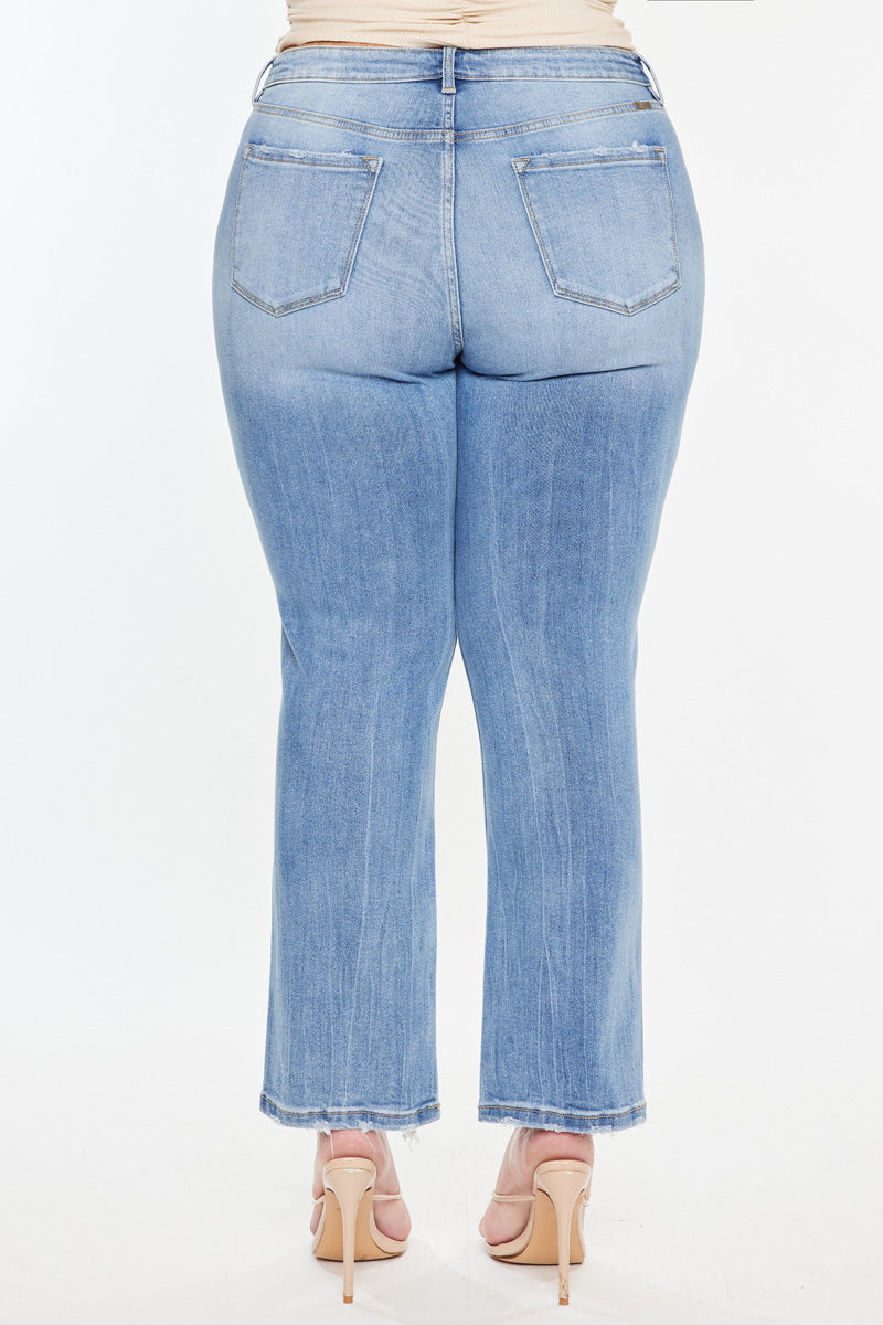 Drea High Rise Slim Crop Straight Jeans (Plus Size) - Official Kancan USA