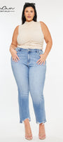 Angela Essentials High Rise Slim Crop Straight Jeans (Plus Size) - Official Kancan USA