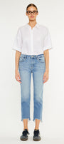 Angela Essentials High Rise Slim Crop Straight Jeans - Official Kancan USA
