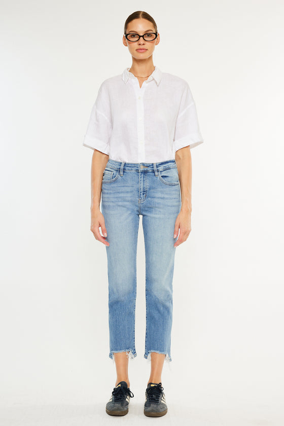 Angela Essentials High Rise Slim Crop Straight Jeans