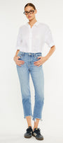 Angela Essentials High Rise Slim Crop Straight Jeans - Official Kancan USA