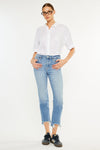 Angela Essentials High Rise Slim Crop Straight Jeans
