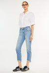 Angela Essentials High Rise Slim Crop Straight Jeans