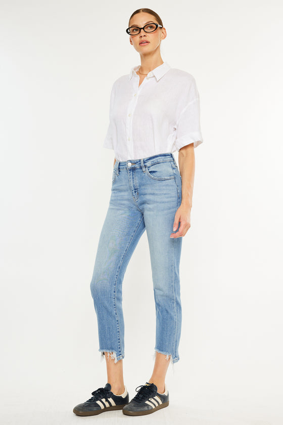 Angela Essentials High Rise Slim Crop Straight Jeans