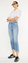Angela Essentials High Rise Slim Crop Straight Jeans - Official Kancan USA