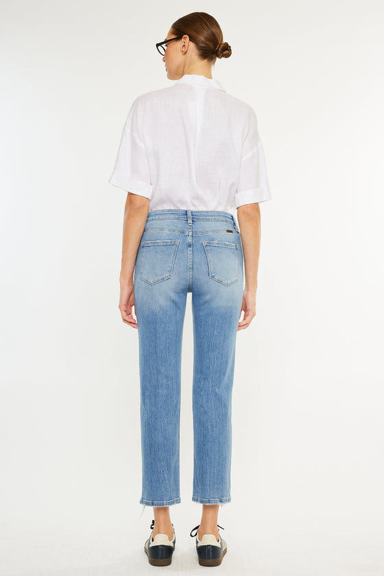 Angela Essentials High Rise Slim Crop Straight Jeans