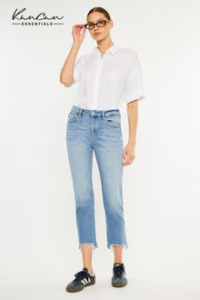  Angela Essentials High Rise Slim Crop Straight Jeans