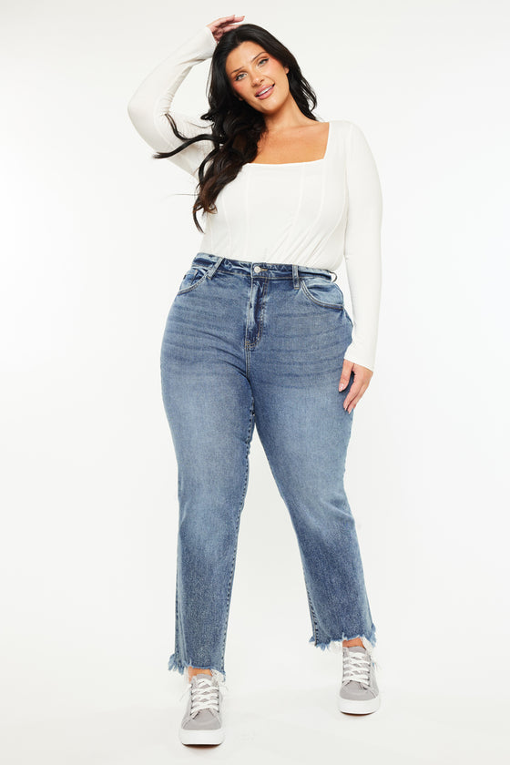 Kristine High Rise Slim Straight Leg Jeans (Plus size) - Official Kancan USA