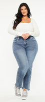 Kristine High Rise Slim Straight Leg Jeans (Plus size) - Official Kancan USA
