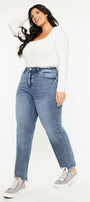 Kristine High Rise Slim Straight Leg Jeans (Plus size) - Official Kancan USA