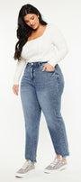 Kristine High Rise Slim Straight Leg Jeans (Plus size) - Official Kancan USA