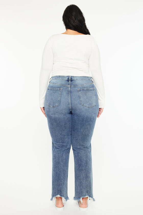 Kristine High Rise Slim Straight Leg Jeans (Plus size) - Official Kancan USA