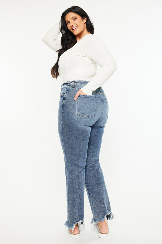 Kristine High Rise Slim Straight Leg Jeans (Plus size) - Official Kancan USA