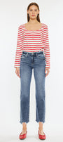 Kathrine High Rise Slim Straight Leg Jeans - Official Kancan USA