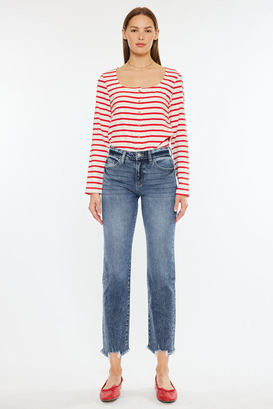 Kathrine High Rise Slim Straight Leg Jeans - Official Kancan USA