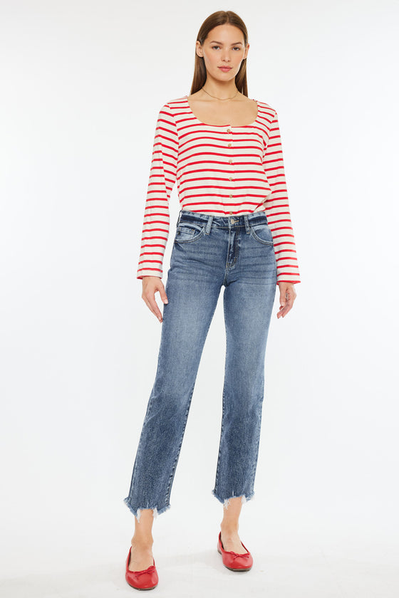 Kathrine High Rise Slim Straight Leg Jeans - Official Kancan USA