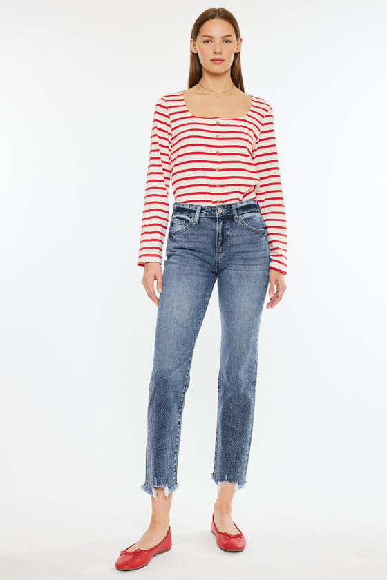 Kathrine High Rise Slim Straight Leg Jeans - Official Kancan USA