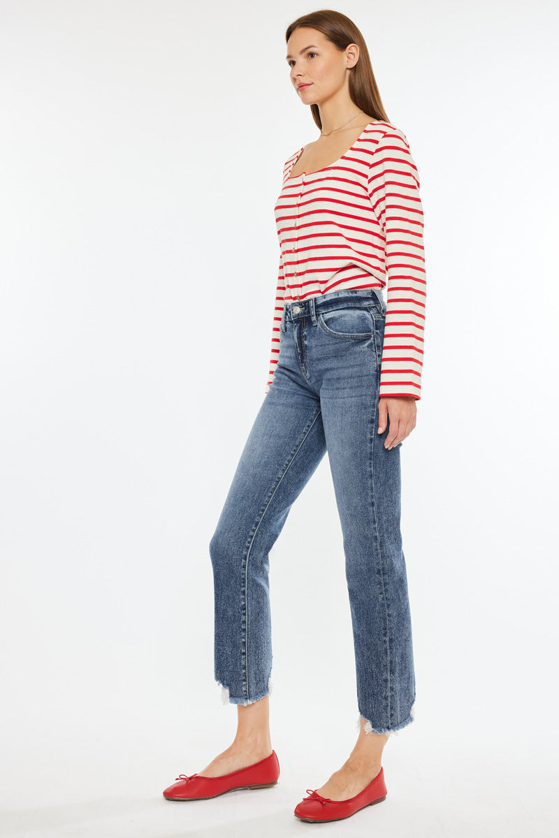 Kathrine High Rise Slim Straight Leg Jeans - Official Kancan USA