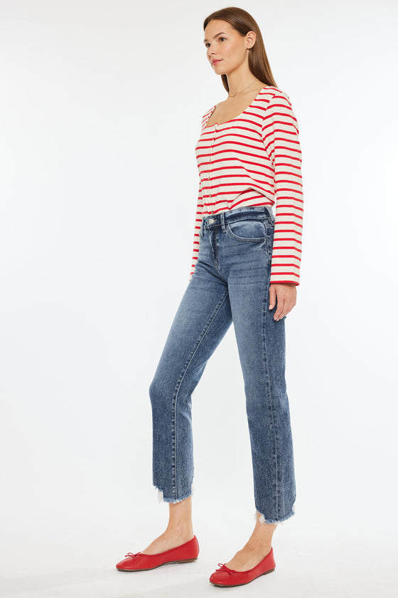 Kathrine High Rise Slim Straight Leg Jeans - Official Kancan USA