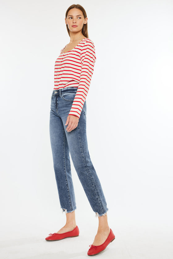 Kathrine High Rise Slim Straight Leg Jeans - Official Kancan USA