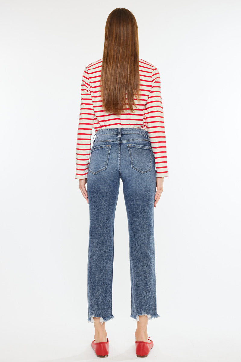 Kathrine High Rise Slim Straight Leg Jeans - Official Kancan USA