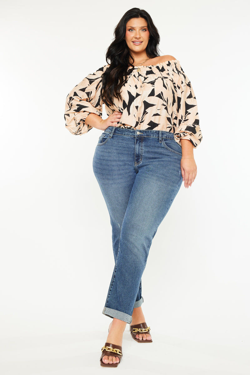 Harper Mid Rise Slim Straight Jean ( Plus Size ) - Official Kancan USA
