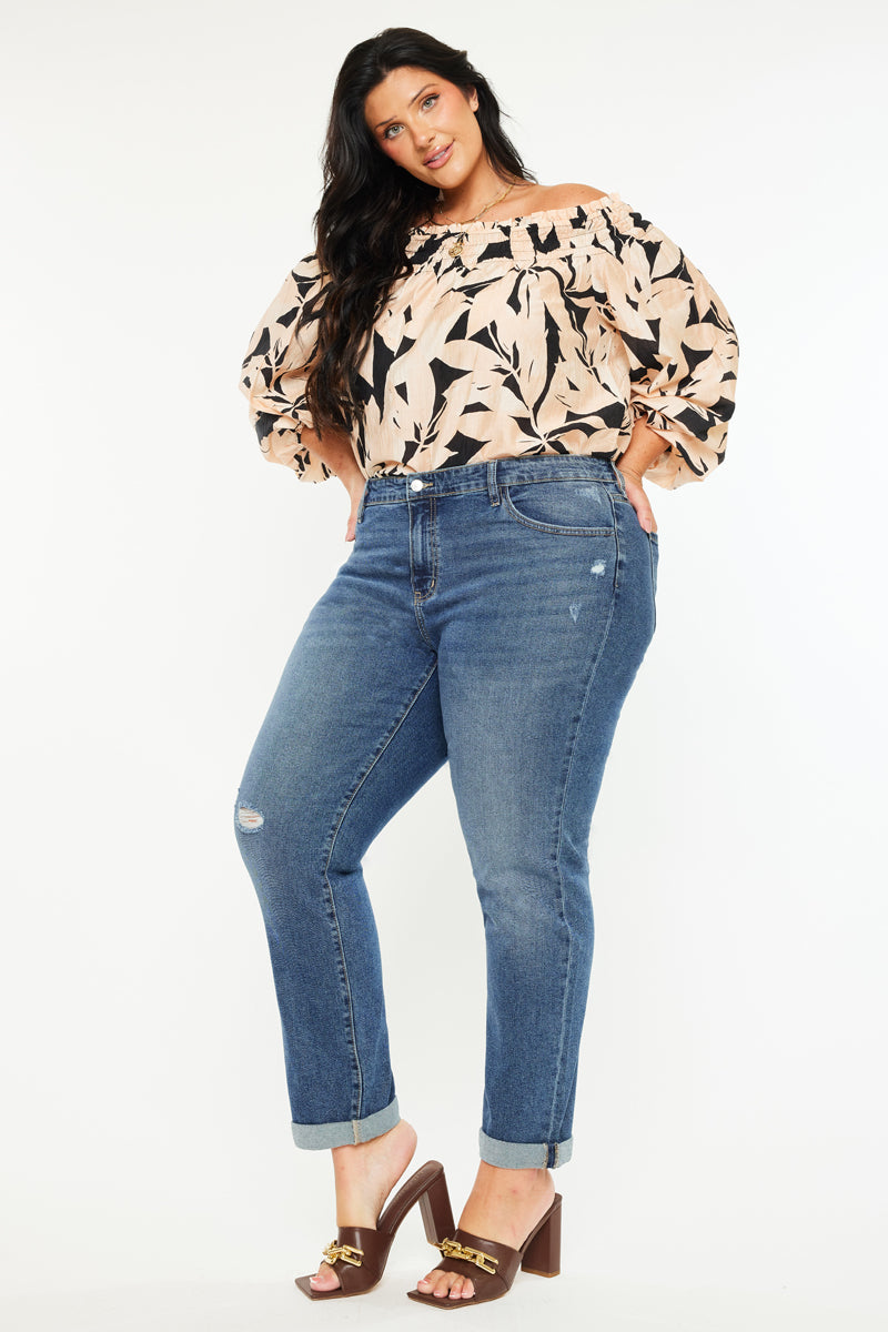 Harper Mid Rise Slim Straight Jean ( Plus Size ) - Official Kancan USA